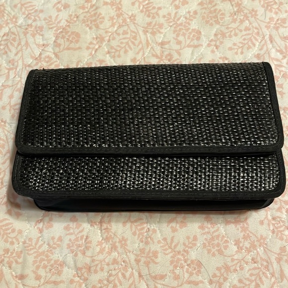 unbranded Handbags - Wallet- black basket weave-snap closure w/2 snaps (small tear inside)